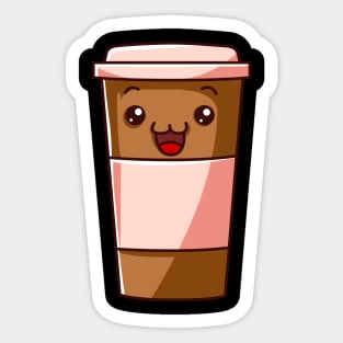 Kawaii Coffee Cup Funny Anime Caffeine Japanese Sticker